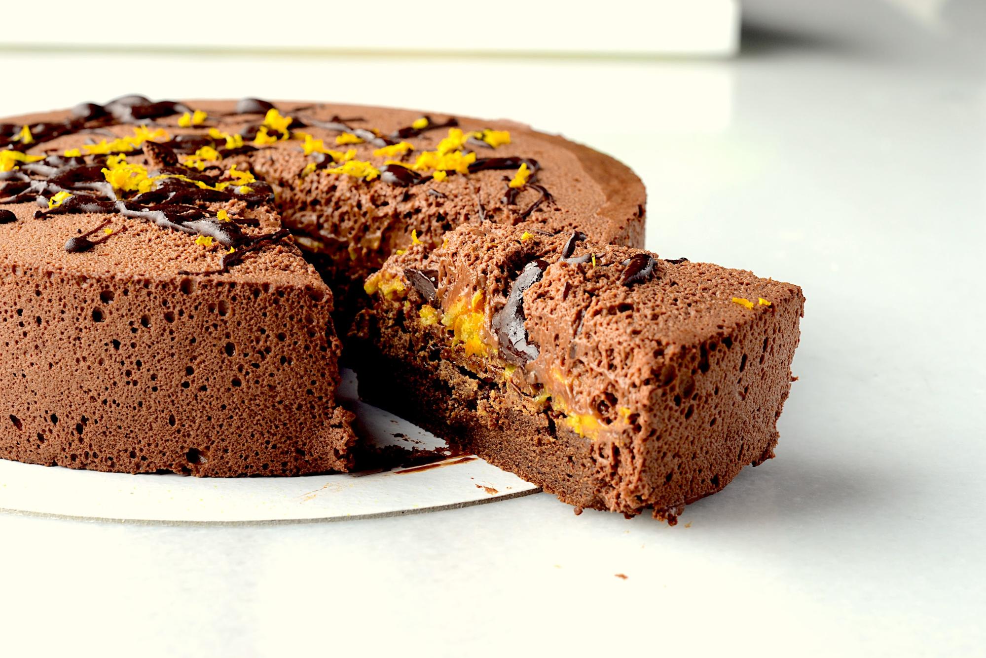Una de las creaciones clásicas de Lucila Canero es su tarta mousse de chocolate